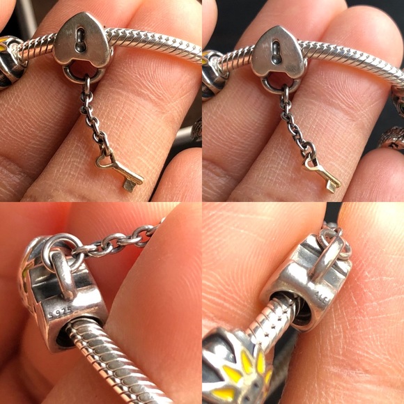 Authentic Pandora Bracelet with 4 Pandora Charms - Picture 12 of 12